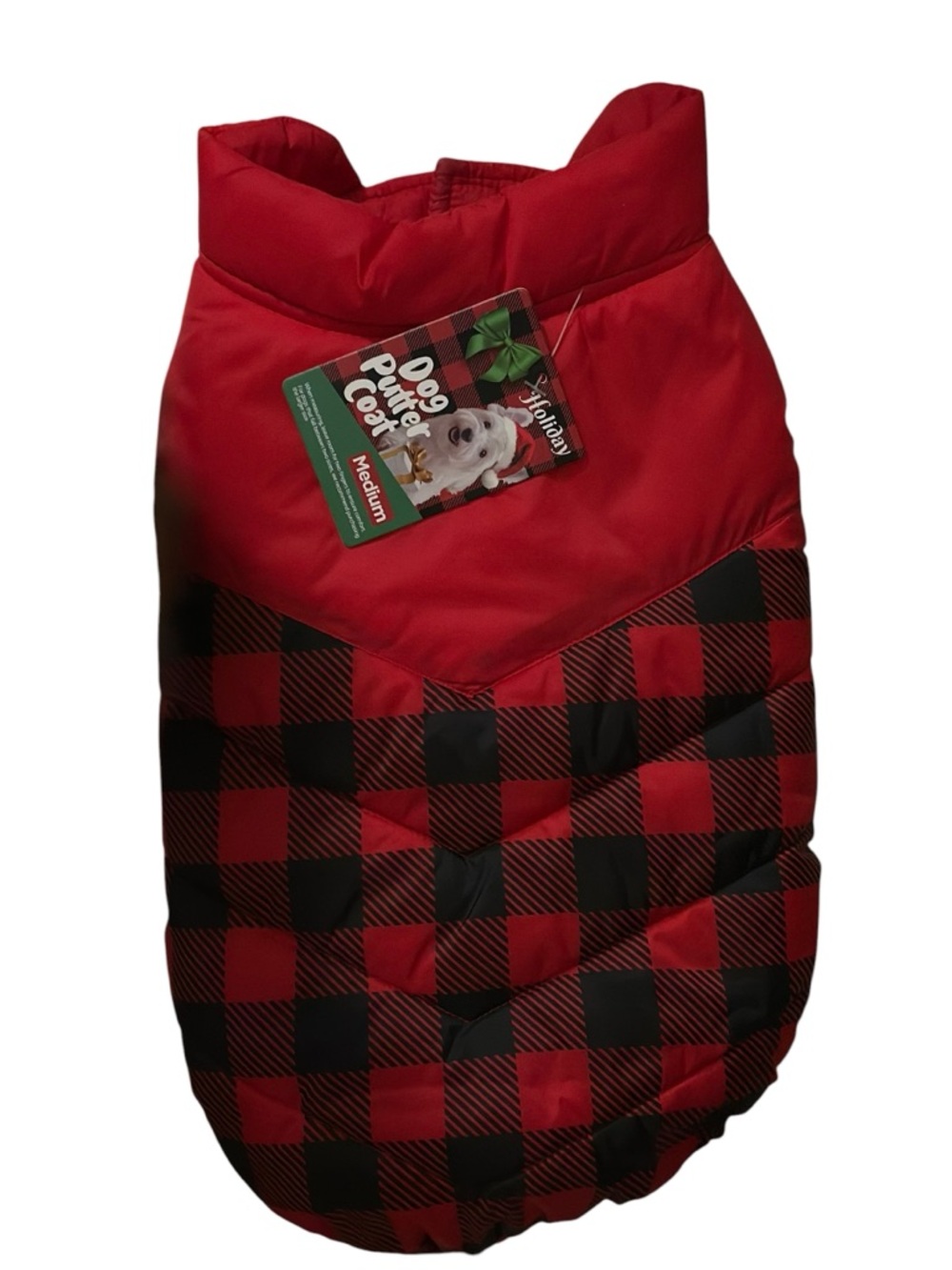 Red & Black Buffalo Plaid Puffer Dog Coat NWT 🏷️ Medium